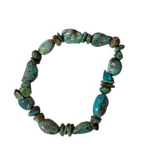 UNBRANDED Southwestern Freeform Natural TURQUOISE Stone Stretch Bracelet #5